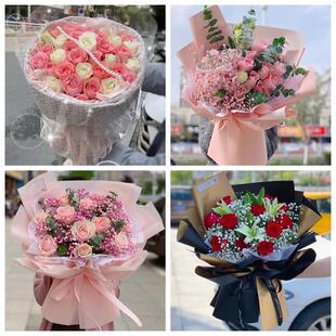 红玫瑰鲜花情人节生日表白花束礼物湖北荆门市东宝区掇刀区京山市