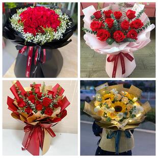 红玫瑰鲜花情人节生日表白花束礼物内蒙古兴安盟市扎赉特旗突泉县