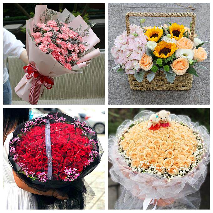 玫瑰百合向日葵康乃馨鲜花山东省菏泽市单县成武县巨野县同城速递