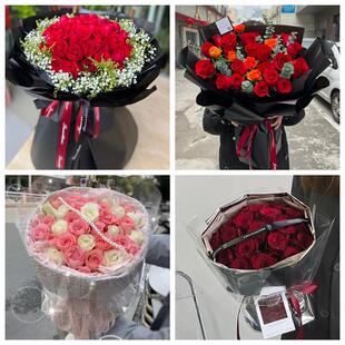 红玫瑰鲜花情人节生日表白花束礼物云南红河州弥勒市泸西县元阳县