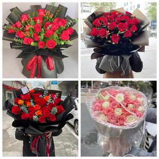 红玫瑰鲜花情人节生日表白花束礼物上海浦东新区北蔡合庆曹路唐镇