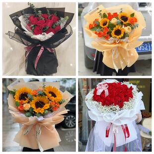 红玫瑰鲜花情人节生日表白花束礼物百色市右江区田阳县田东平果县