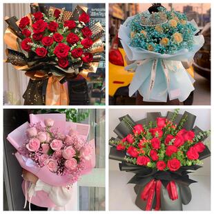 红玫瑰鲜花情人节生日表白花束礼物浙江杭州市拱墅西湖滨江萧山区