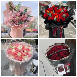 红玫瑰鲜花情人节生日表白花束礼物江西九江市武宁修水永修德安县