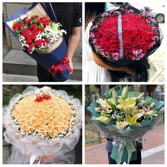 玫瑰百合向日葵康乃馨鲜花广西桂林市灵川全州兴安永福县同城速递