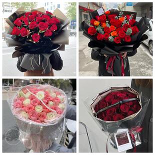 红玫瑰鲜花情人节生日表白花束礼物山东烟台市芝罘福山牟平莱山区