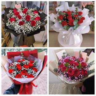 生日妇女节红玫瑰鲜花表白花束内蒙古巴彦淖尔磴口县杭锦后旗同城