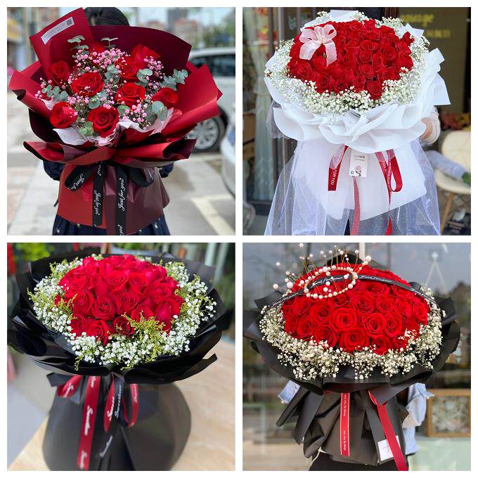 红玫瑰鲜花情人节生日表白花束礼物广东湛江市廉江市雷州市吴川市