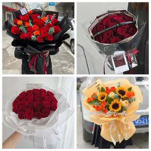 红玫瑰鲜花情人节生日表白花束礼物河南商丘市虞城县夏邑县永城市