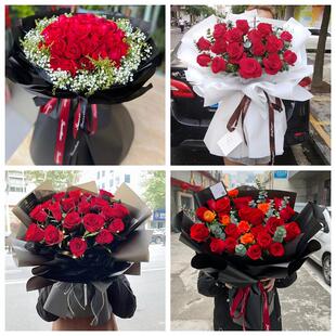 红玫瑰鲜花情人节生日表白花束礼物青海省海西州格尔木市德令哈市