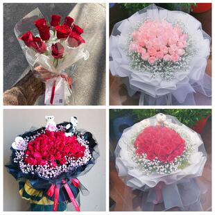 生日妇女节红玫瑰鲜花表白花束上海长宁区华阳路江苏路新华路同城