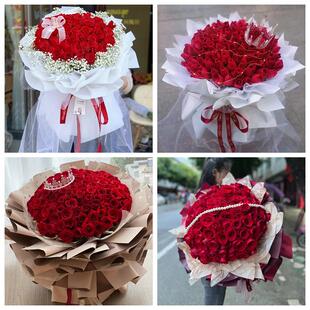 红玫瑰鲜花情人节生日表白花束礼物宁夏银川市兴庆区西夏区金凤区