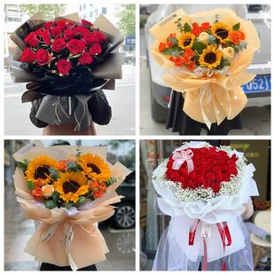 红玫瑰鲜花情人节生日表白花束礼物山东日照东港岚山区五莲县莒县