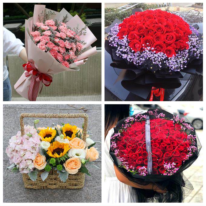玫瑰百合向日葵康乃馨鲜花山东省菏泽市牡丹区定陶区曹县同城速递