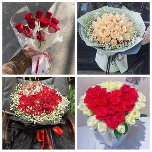 生日妇女节红玫瑰鲜花表白花束浙江省湖州市长兴县安吉县附近同城