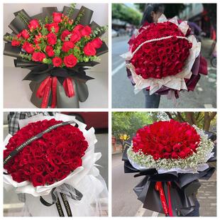 红玫瑰鲜花情人节生日表白花束礼物江苏无锡市锡山惠山滨湖梁溪区