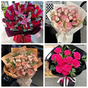 99朵玫瑰花束妇女节向日葵生日鲜花上海长宁区华阳路江苏路新华路