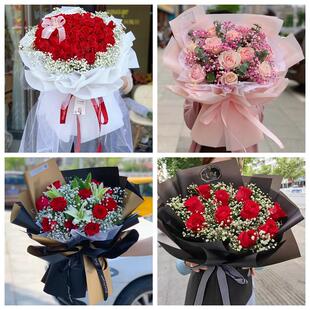 红玫瑰鲜花情人节生日表白花束礼物云南玉溪市峨山县新平县元江县