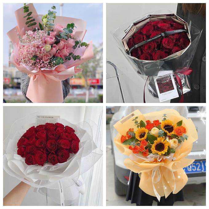 红玫瑰鲜花情人节生日表白花束礼物山东济宁市鱼台金乡嘉祥汶上县