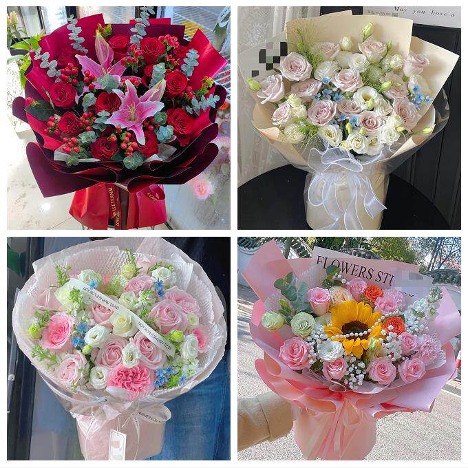 99朵玫瑰花束妇女节向日葵生日鲜花上海杨浦四平路控江路长白新村