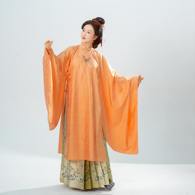 卿如故汉服明制纯色立领斜襟长衫