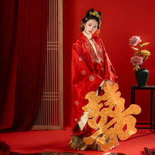 卿如故原创汉服明制披风仿妆花缎织金暗纹提花大放量晚明风春秋女