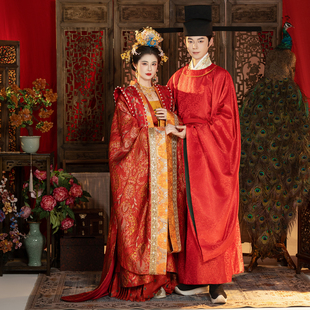 卿如故原创汉服宋制情侣婚服套装 礼服嫁衣凤冠霞帔圆领袍敬酒出阁