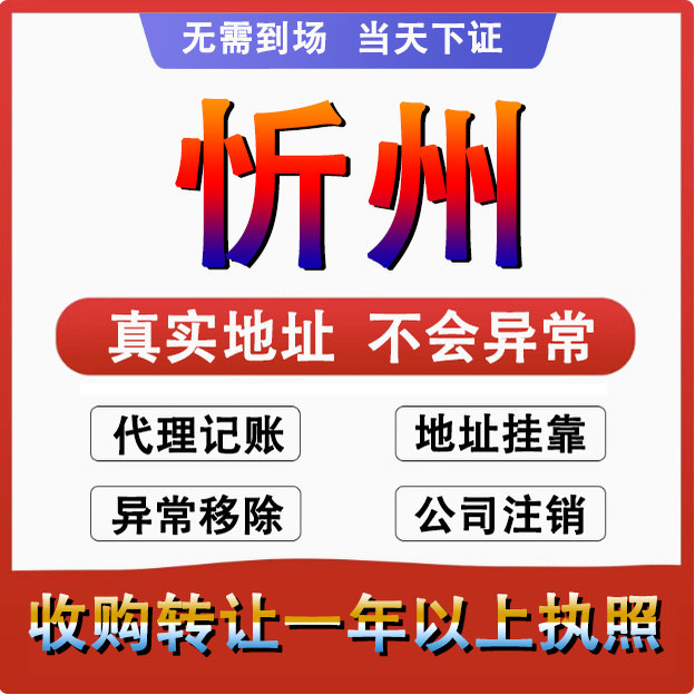忻州原平五台宁武静乐公司 个体户注册代账 变更注销营业执照减资
