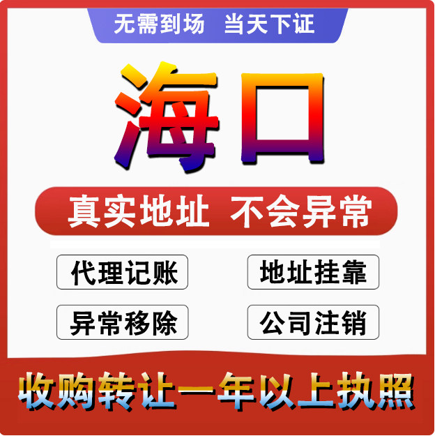 海口龙华秀英琼山美兰公司个体户注册 代账变更注销 营业执照减资