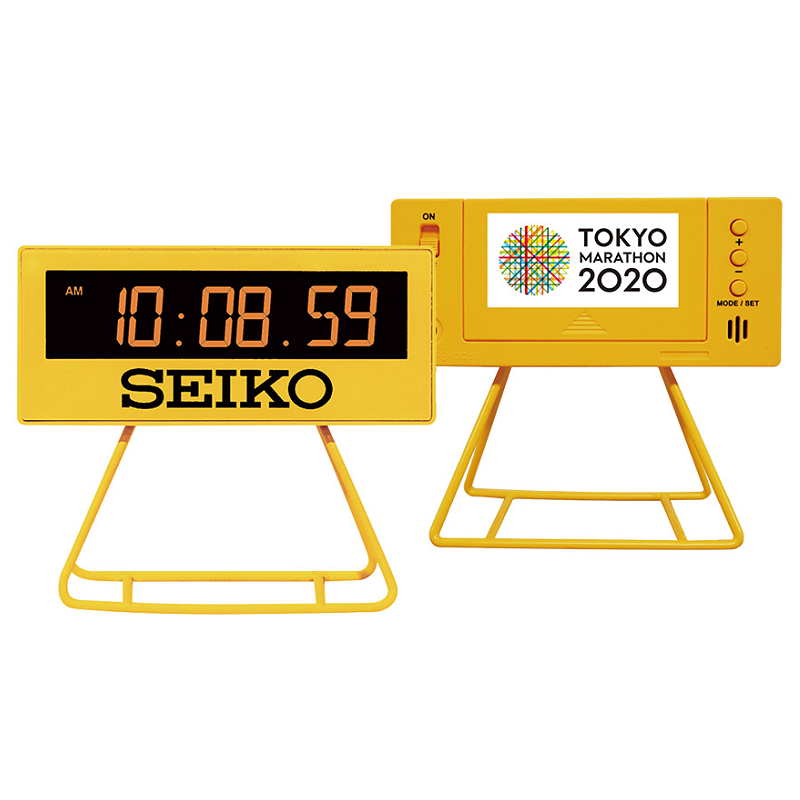 日本精工2020东京马拉松长跑限定版比赛倒计时器日历电子现代闹钟