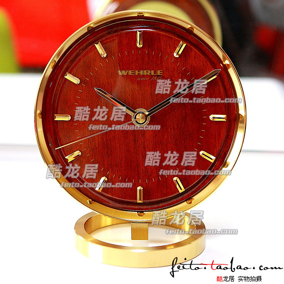 德国进口复古经典座钟纯铜珍贵木制静音全盘面实木座台钟时钟钟表