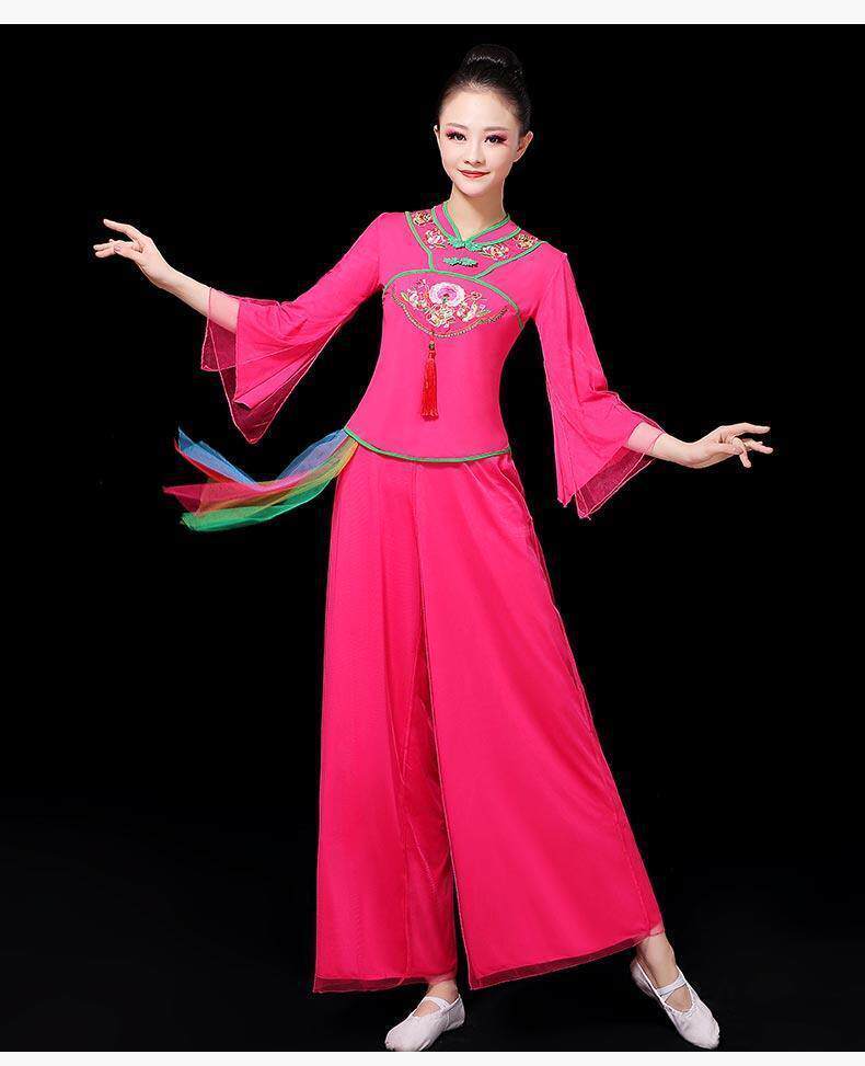 新款女士绣花舞蹈服广场舞长袖