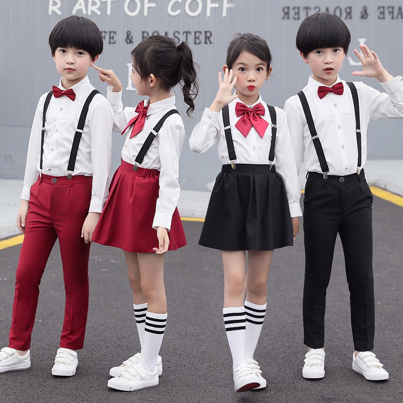儿童演出服小学生大合唱团男童背儿童演出服