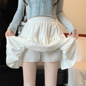 胖mm大码 300斤高腰显瘦蛋糕裙短裙子 夏季 白色半身裙女2025新款