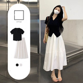 白色半身裙女春夏大码 300斤显瘦遮肉大摆裙小个子中长裙子 胖mm2