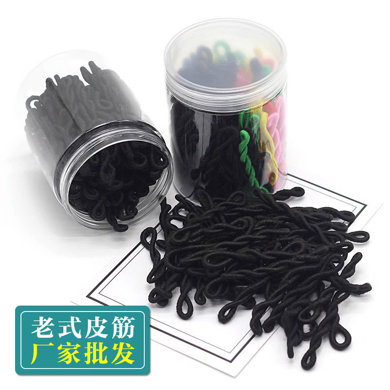 发绳发圈批发老式黑色橡皮筋高弹力皮筋扎头发成人头绳女简约艳红