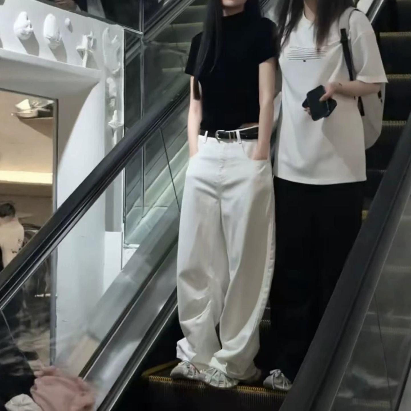 修身短袖T恤牛仔裤时尚两件套2026新款复古chic风高街松弛感套装
