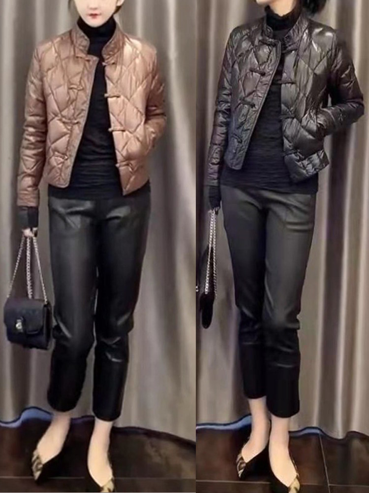 女装秋冬2025新款大码巨显瘦冬装外套羽绒服短款中式小棉衣轻薄
