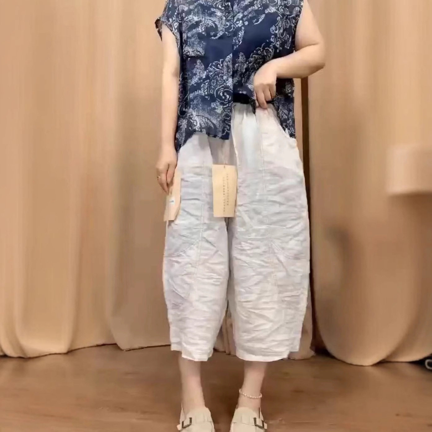 2025夏季新款韩版休闲时尚花衬衫裤子百搭精致洋气宽松显瘦两件套
