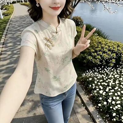 新中式盘扣上衣百搭显瘦女