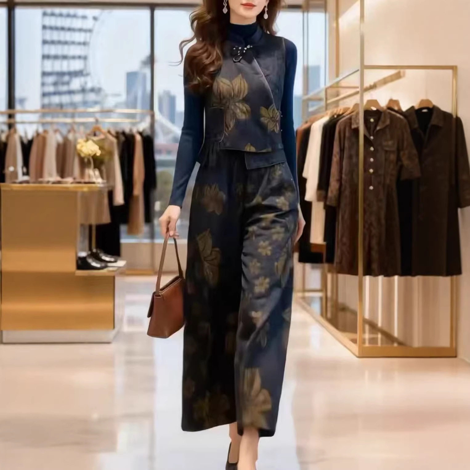 26002新大爱美依缘2026新款感气质马甲阔腿裤百搭打底衫女装,女装/女士精品,休闲运动套装,淘宝优惠券,粉丝福利购,淘宝优惠卷