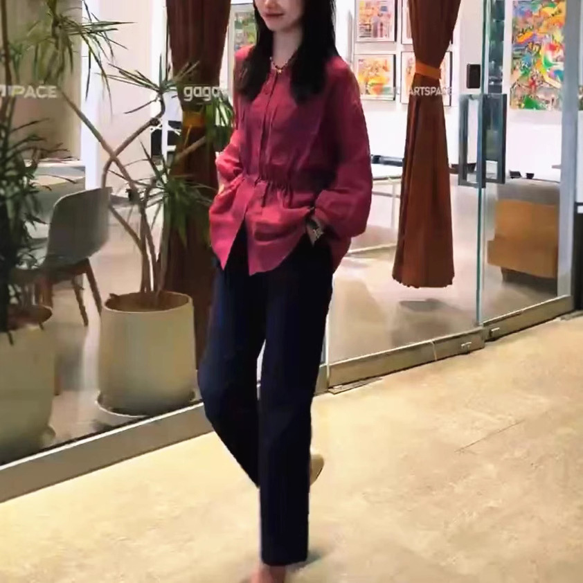25233大爱美依缘2025新款小个子收腰防晒衬衫简约九分裤洋气显瘦