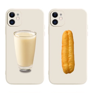 豆浆油条手机壳适用iPhone14promax苹果13情侣12创意17搞怪16软15华为mate60荣耀P70小米vivox90一加opporeno