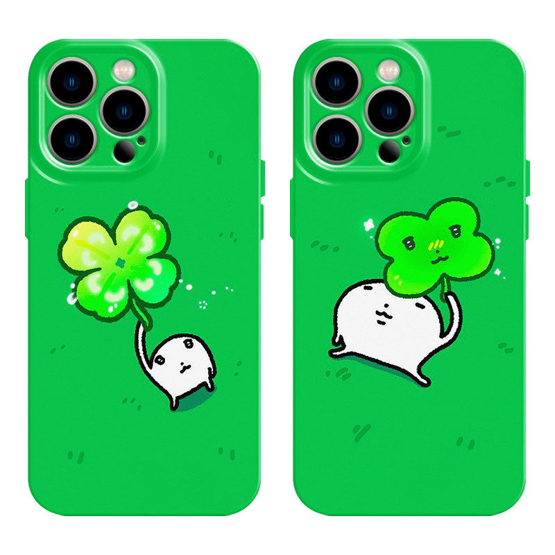 幸运四叶草情侣手机壳