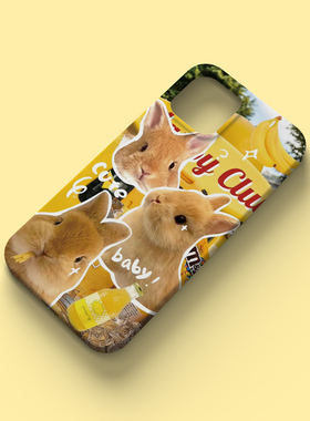 兔子拼图手机壳适用iPhone14promax苹果15菲林13黄色12可爱17硬16华为mate60荣耀P70小米vivox90一加opporeno