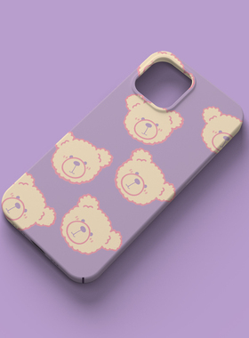 紫色小熊手机壳适用iPhone15promax苹果14菲林13可爱12卡通17硬16华为mate60荣耀P70小米vivox90一加opporeno