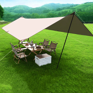 帐篷户外露营自驾钓鱼便携式车边侧帐天幕野炊装备涂银防晒遮阳棚