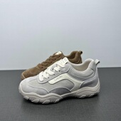 百搭舒适磨砂皮低帮休闲运动鞋 专柜撤柜处理真皮德训鞋 2025新款 女