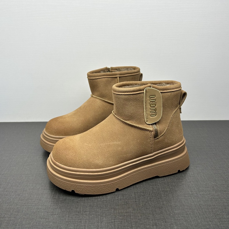 专柜撤柜断码处理真皮雪地靴女冬季新款外穿防滑加绒短靴保暖棉鞋