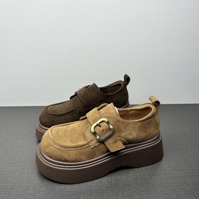 品牌撤柜断码处理厚底勃肯鞋女2025新款魔术贴乐福鞋增高休闲单鞋